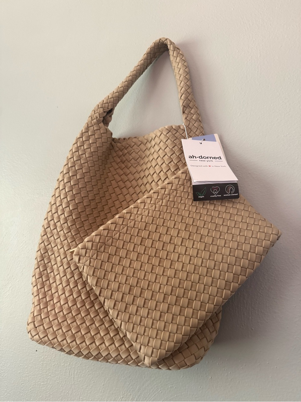 Ah-dorned Shoulder Bag with matching pouch bag
